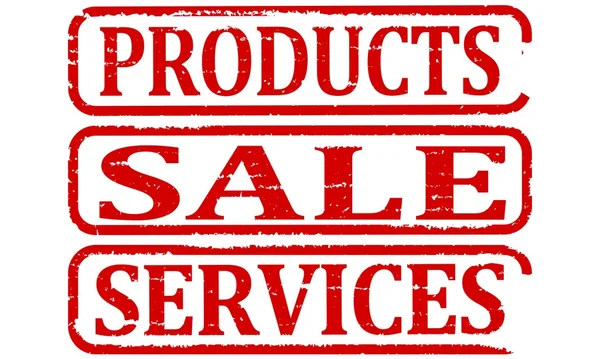 Red stamps - products, sale, services — Stock Photo, Image