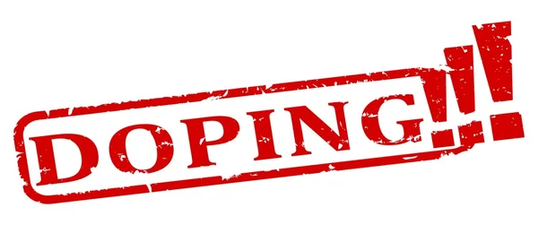 Beschädigter ovaler roter Stempel mit dem Wort - Doping - Illustration — Stockfoto