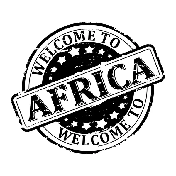 Damage to black stamp with the words - welcome to africa - illustration — Stock Photo, Image