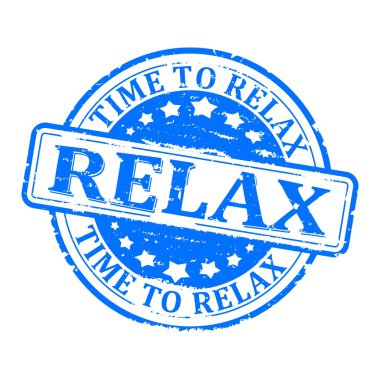Relax için zaman damgalı - mavi zarar rahatla - illüstrasyon