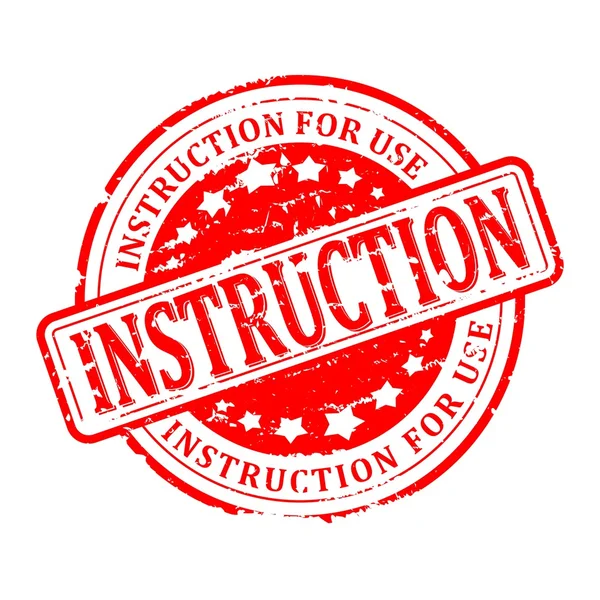 Selo redondo danificado com a inscrição - instruções de uso - Ilustração — Fotografia de Stock