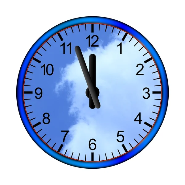 Blue clock clouds — Stock Photo, Image