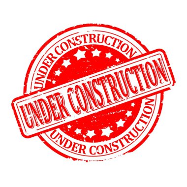 Resimde yazıt - yapım aşamasında - ile kırmızı yuvarlak mühür zarar