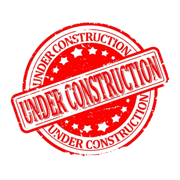 Resimde yazıt - yapım aşamasında - ile kırmızı yuvarlak mühür zarar