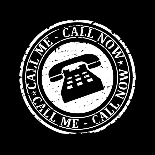 Damaged white round stamp with the words - call me, call now - illustration — Stock Photo, Image