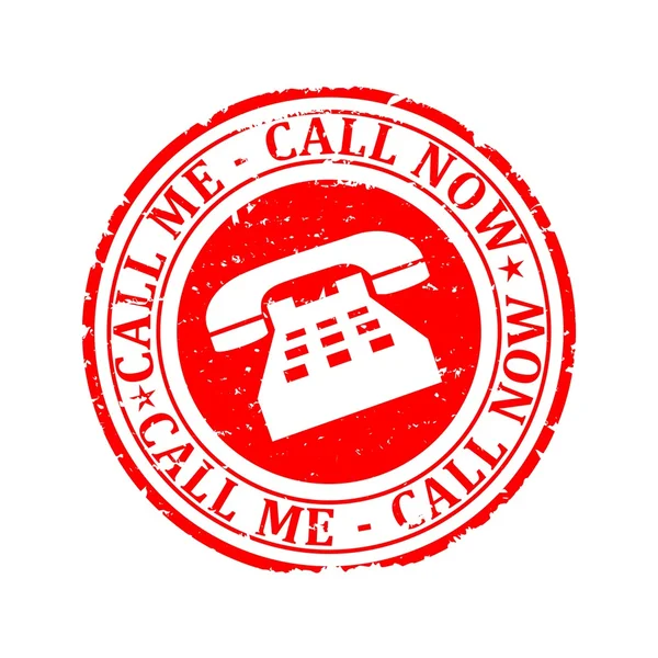 Damaged red round stamp with the words - call me, call now - illustration — Stock Photo, Image