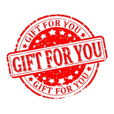 Kırmızı damga word - sizin için bir hediye ile zarar - vektör