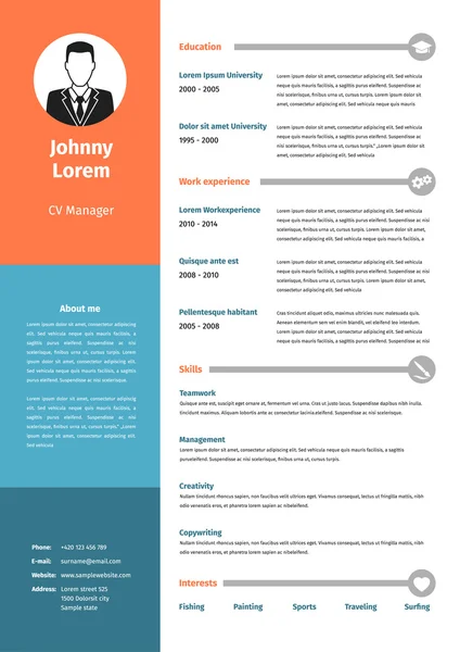 Curriculum vitae, CV-sjabloon — Stockvector