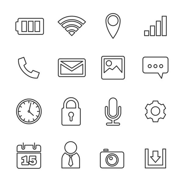 Mobilní telefon ikony — Stockový vektor