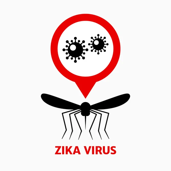 ジカ ウイルス警告、ターゲット蚊 — ストックベクタ