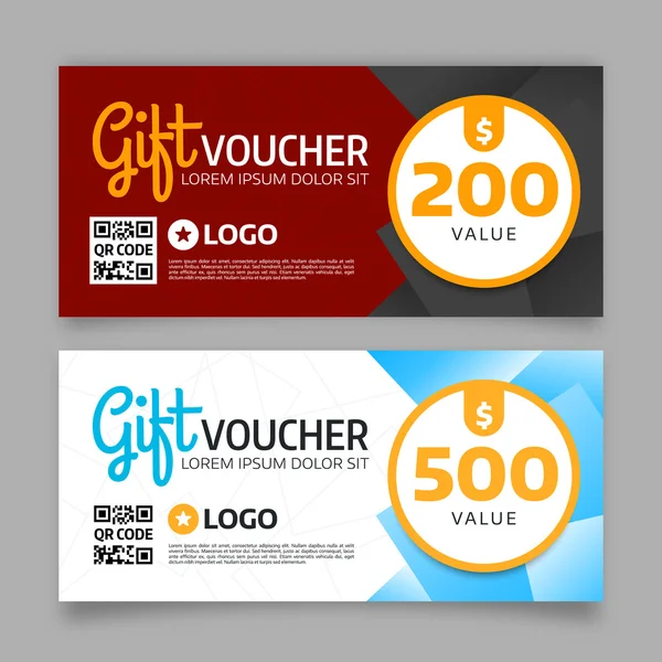 Gift voucher template, vector graphic design — Stock Vector