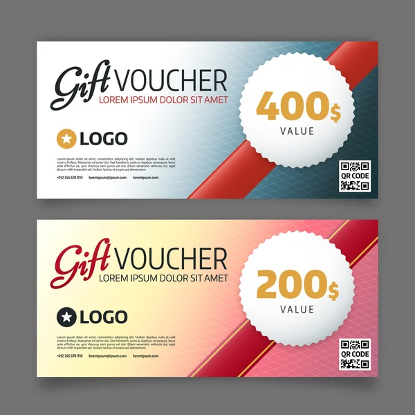 Gift voucher template, vector graphic design — Stock Vector