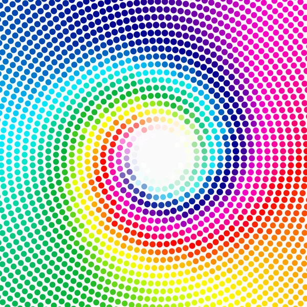 Textura vectorial de medio tono colorida - Espiral de arco iris — Vector de stock
