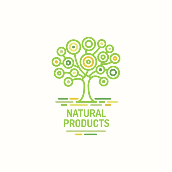 Símbolo del árbol, producto natural, icono del árbol verde — Vector de stock