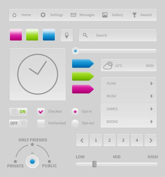 Conception de l'interface utilisateur, graphique vectoriel de l'interface utilisateur — Image vectorielle