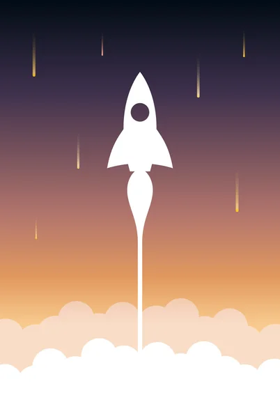 Rocket start up design — Stock Vector