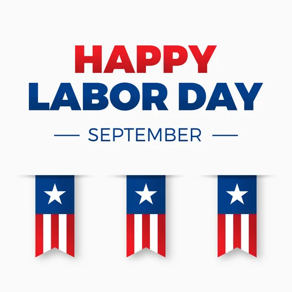 Happy Labor day, Festa negli Stati Uniti d'America celebrata il primo lunedì di settembre — Vettoriale Stock