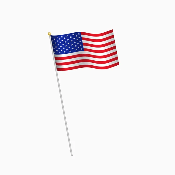 Flagge der Vereinigten Staaten von Amerika auf weißem Hintergrund — Stockvektor