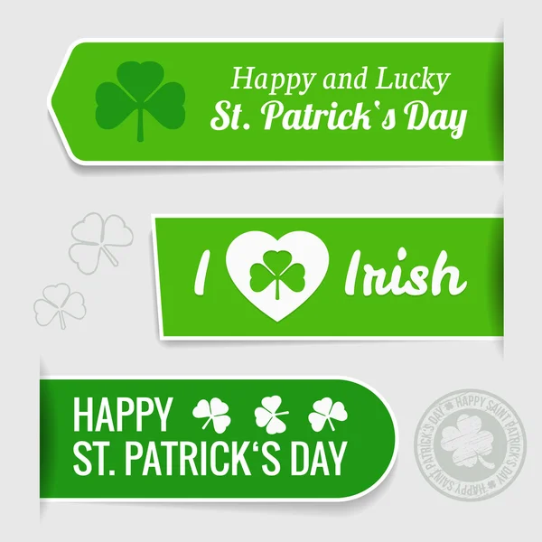 Etiquetas del día de San Patricio — Vector de stock