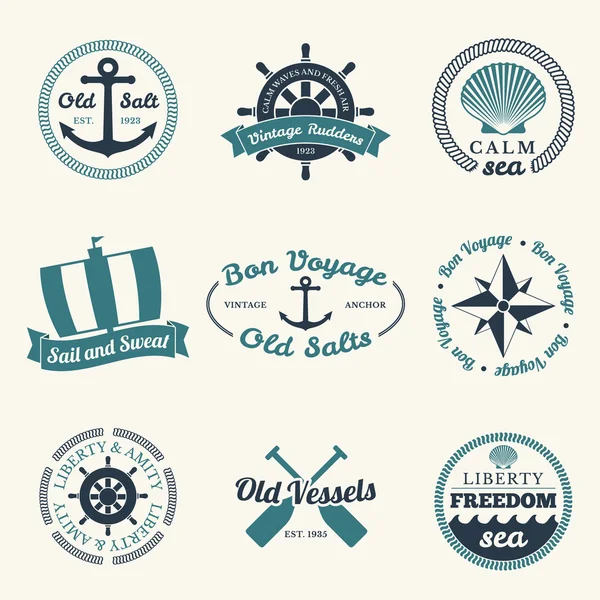 Etiquettes nautiques — Image vectorielle