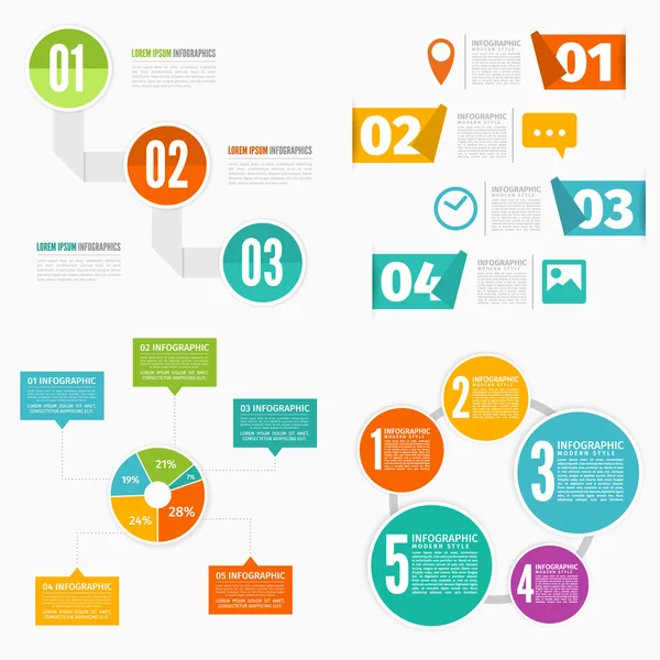 Infographics şablon seti — Stok Vektör