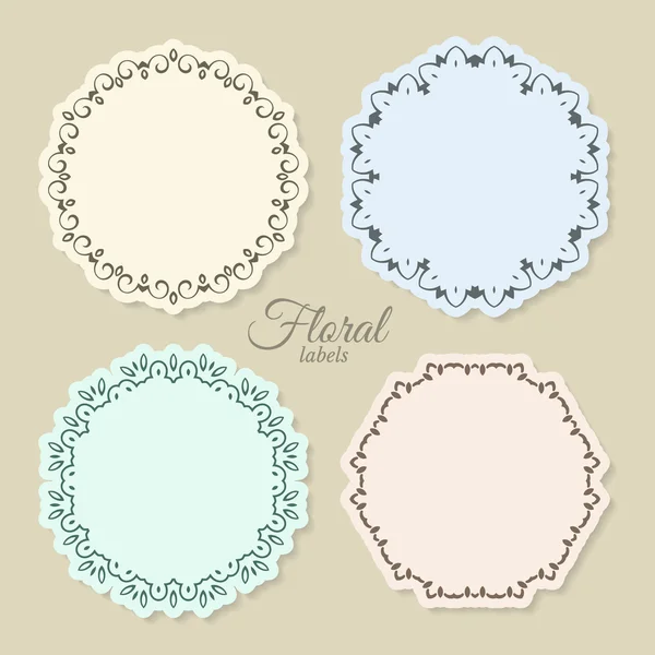 Floral cirkel frames — Stockvector