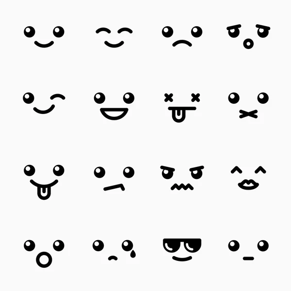 Uttryckssymboler ansikten set — Stock vektor