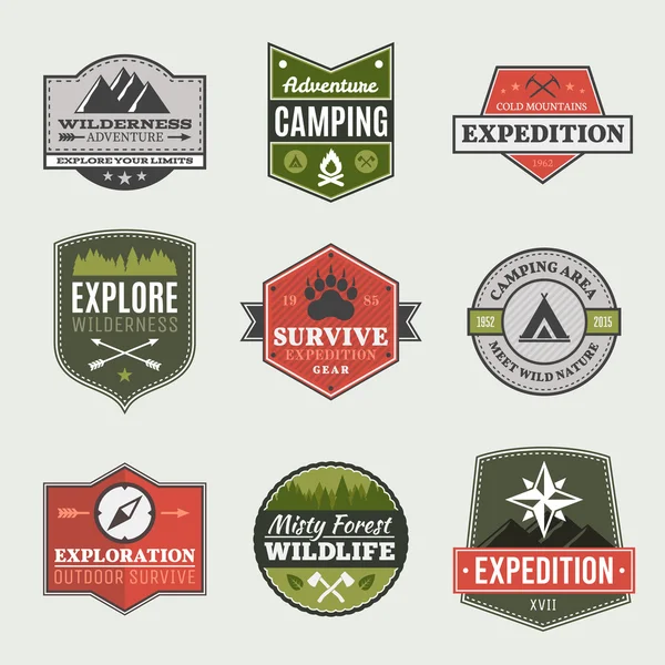 Retro Camp badges — Stock Vector