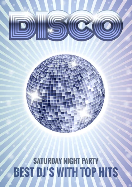 Espejo disco bola cartel — Archivo Imágenes Vectoriales