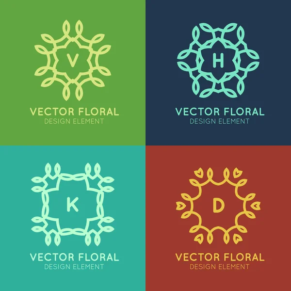 Línea marcos elementos de diseño — Archivo Imágenes Vectoriales