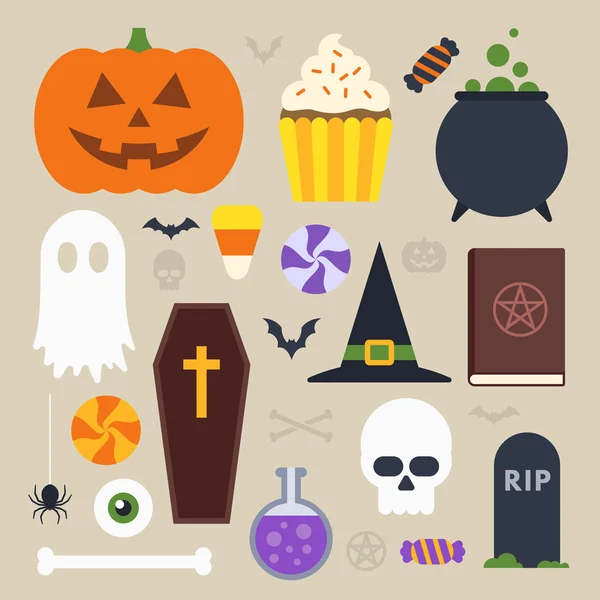 Set de iconos de Halloween — Vector de stock