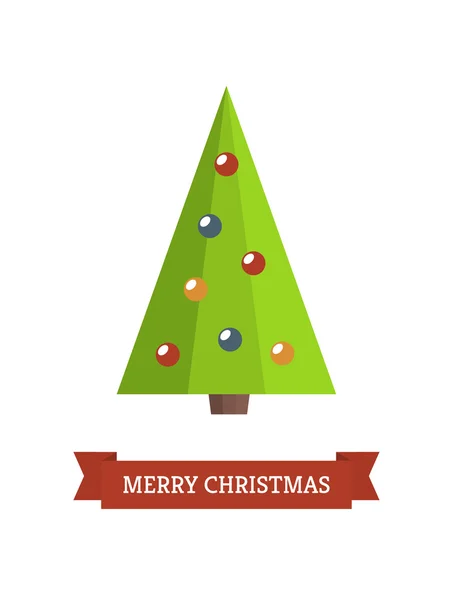 Tarjeta de felicitación árbol de Navidad — Vector de stock