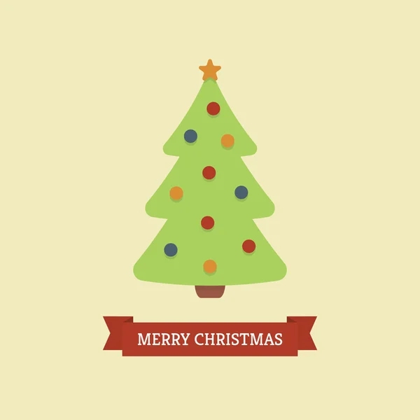 Tarjeta de felicitación árbol de Navidad — Vector de stock