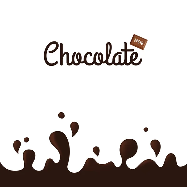 Csokoládé splash, kakaó háttér — Stock Vector