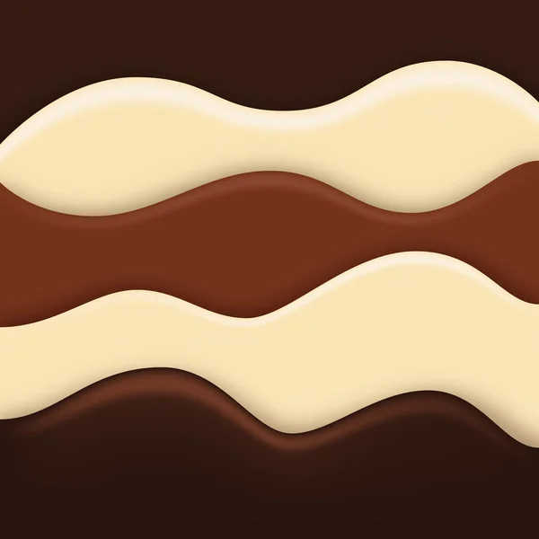 Olas de chocolate de fondo, tres tipos de chocolates — Vector de stock
