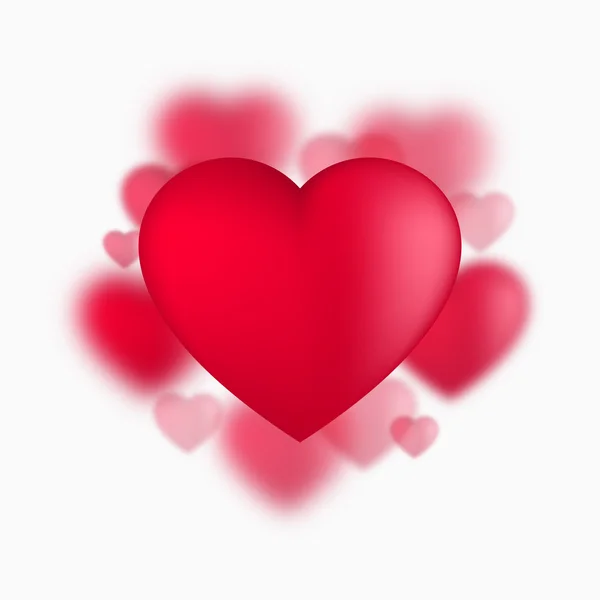 Kırmızı Valentine Kalpler, vektör çizim — Stok Vektör