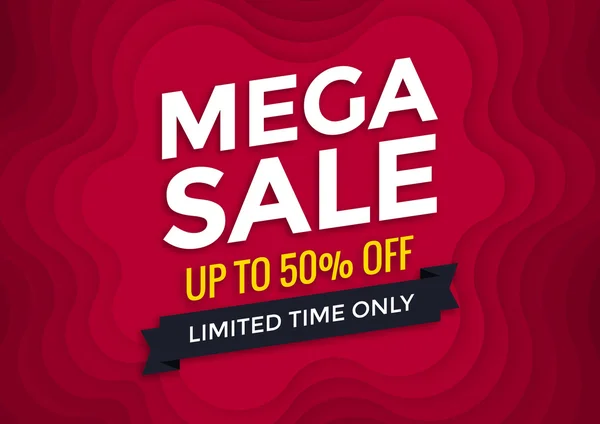 Дизайн баннера Mega sale — стоковый вектор