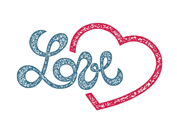 Sello de letras de amor — Vector de stock