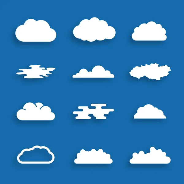 Iconos de nube, ilustración vectorial — Vector de stock