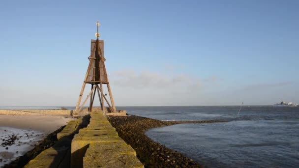 Kugelbarke on german coast — Stock Video