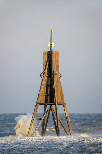 Inundación de marea alta en Cuxhaven — Foto de Stock