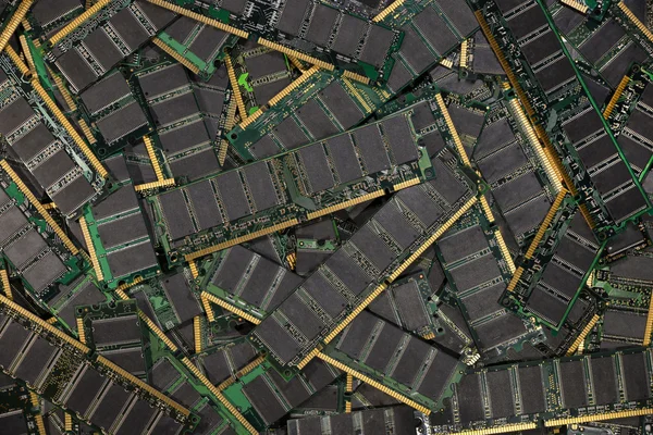 DDR RAM, тло модулів чипів пам'яті комп'ютера — стокове фото