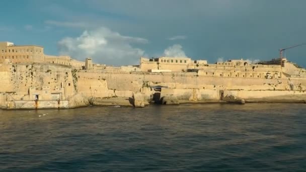 View of Grand Harbor and Valletta — Stock Video