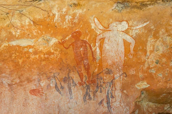Рок-арт аборигенов западной Австралии — стоковое фото