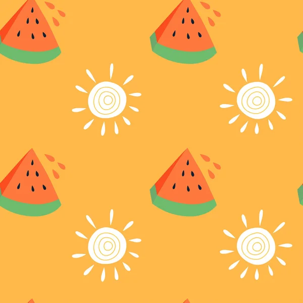 Sommer Hintergrund Mit Wassermelone Moderne Babymuster Ideal Zum Einwickeln Von — Stockvektor