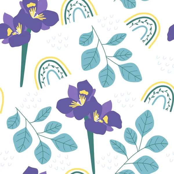 Motif Floral Sans Couture Fond Printanier Design Moderne Pour Papier — Image vectorielle