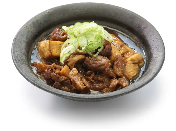 Carne de bovino cozida e tofu — Fotografia de Stock