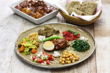 ethiopian cuisine, one plate dinner clipart