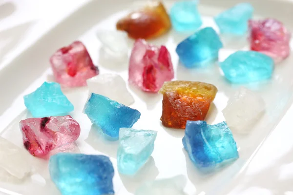 Kohakutou, Japanese traditional agar jelly sweet — Stock Photo, Image