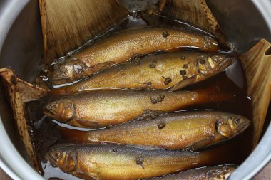 Japon biber ile simmered ayu (sweetfish), Japon balık yemek